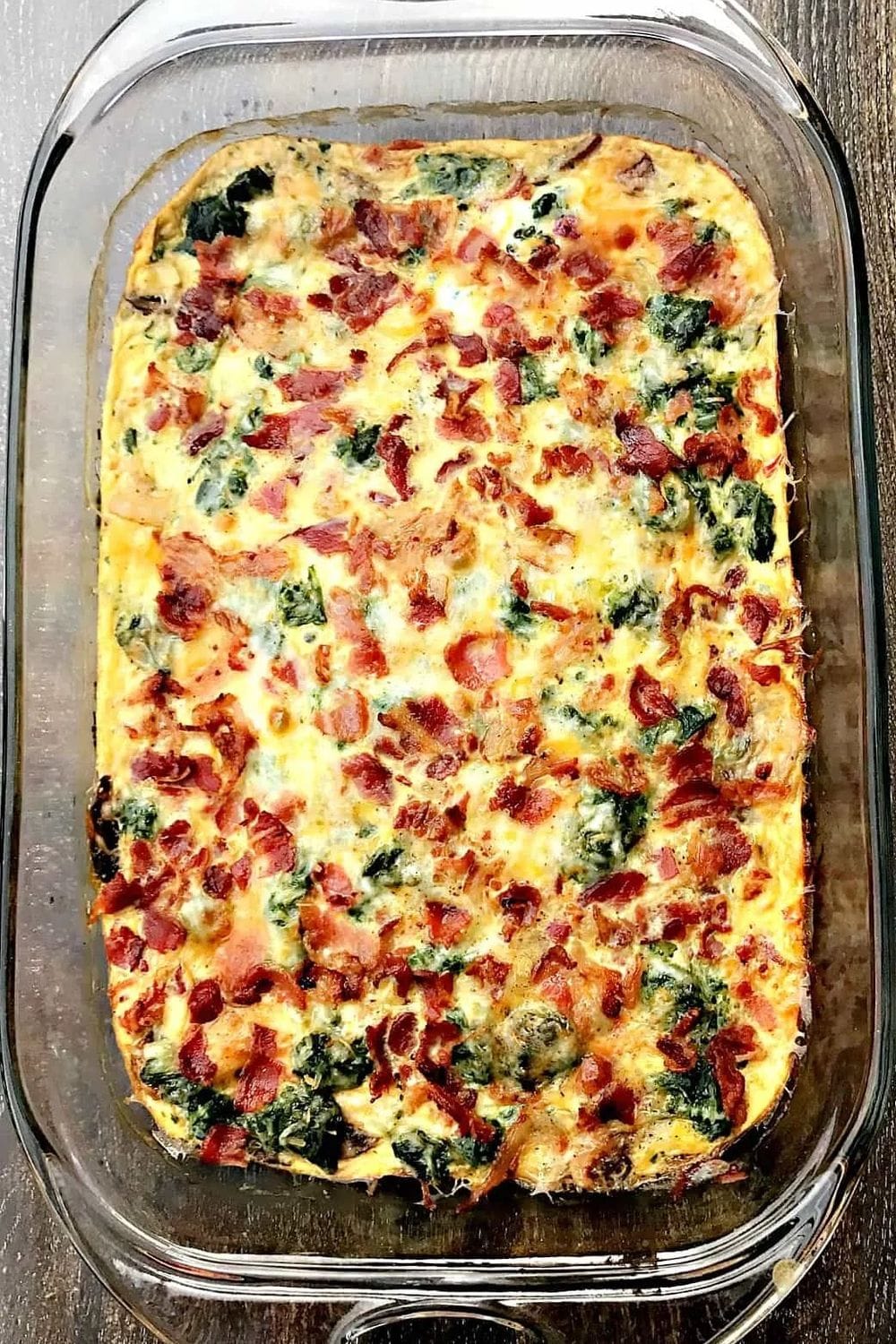 Bacon, Egg & Spinach Low Carb Breakfast Casserole