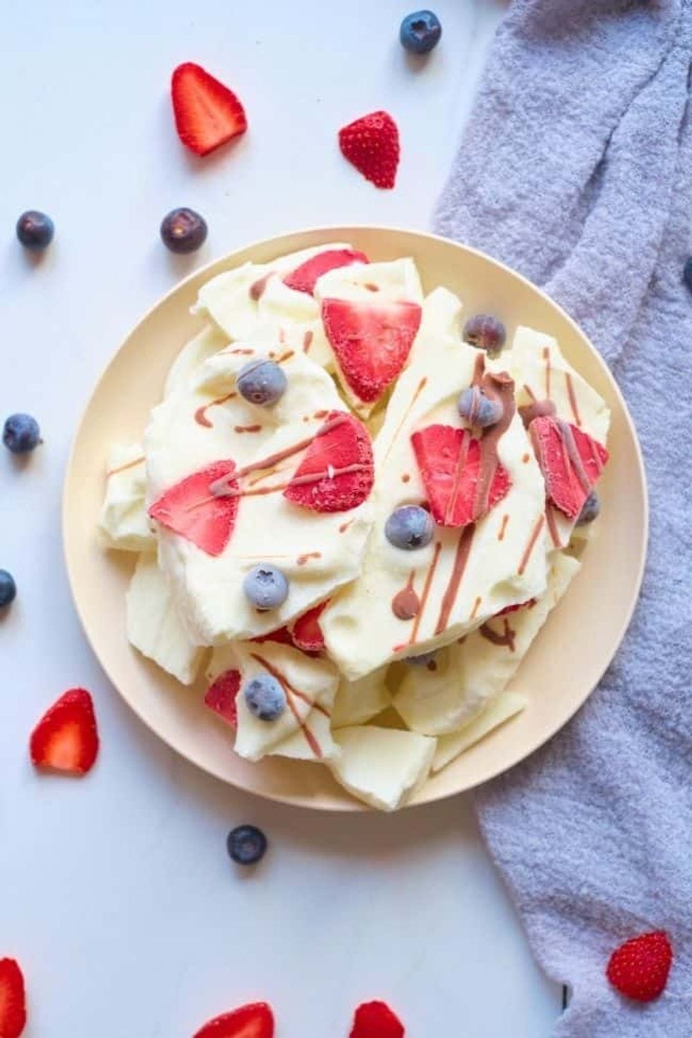 Berries and Chocolate Frozen Yogurt Bark