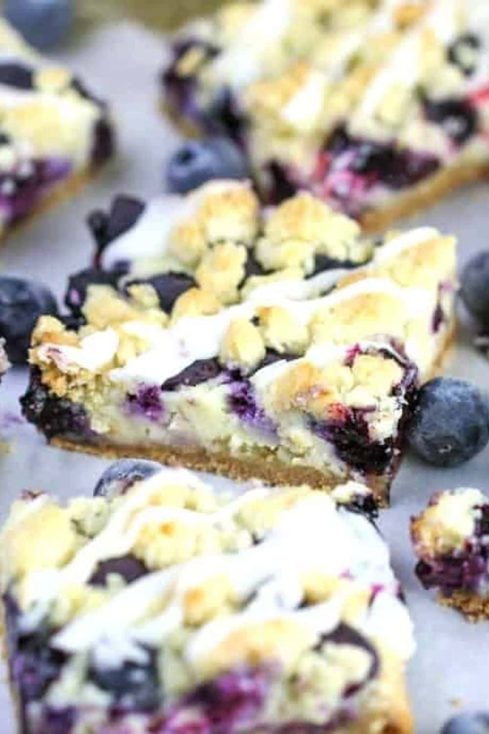 Blueberry Cream Cheese Crumble Bars