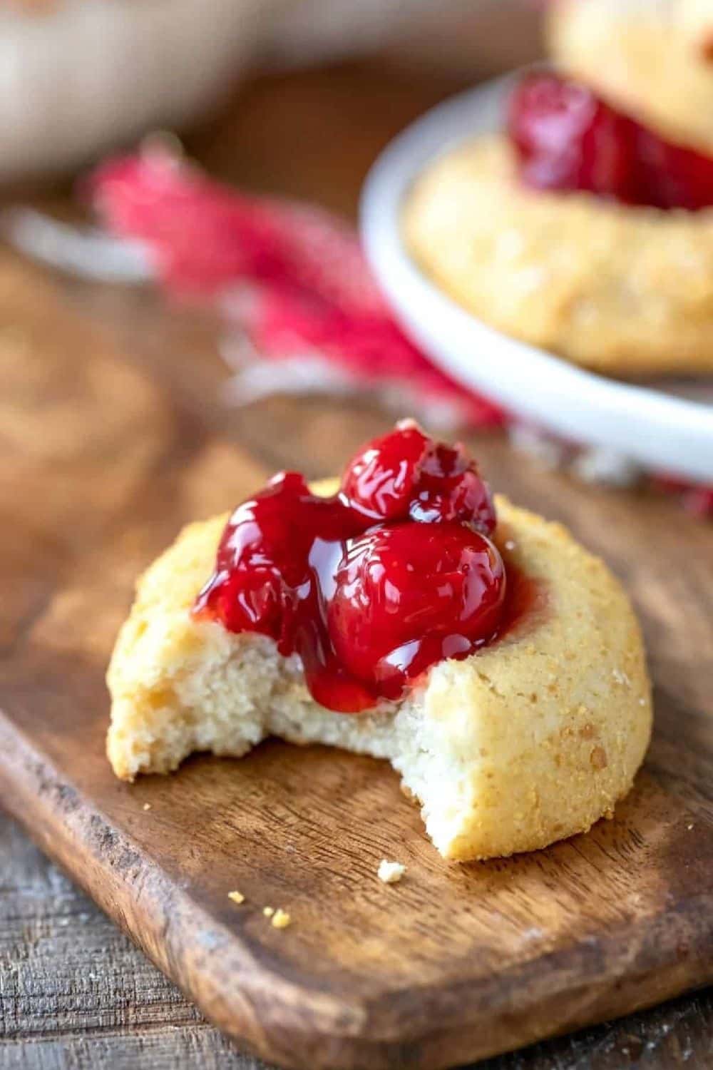 Cherry Cheesecake Thumbprint Cookies