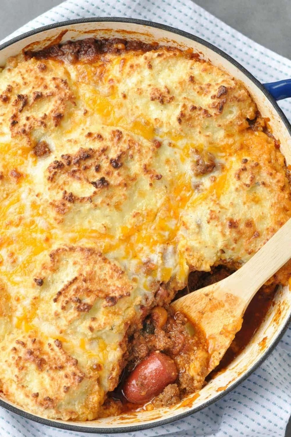 Chili Dog Pot Pie Casserole