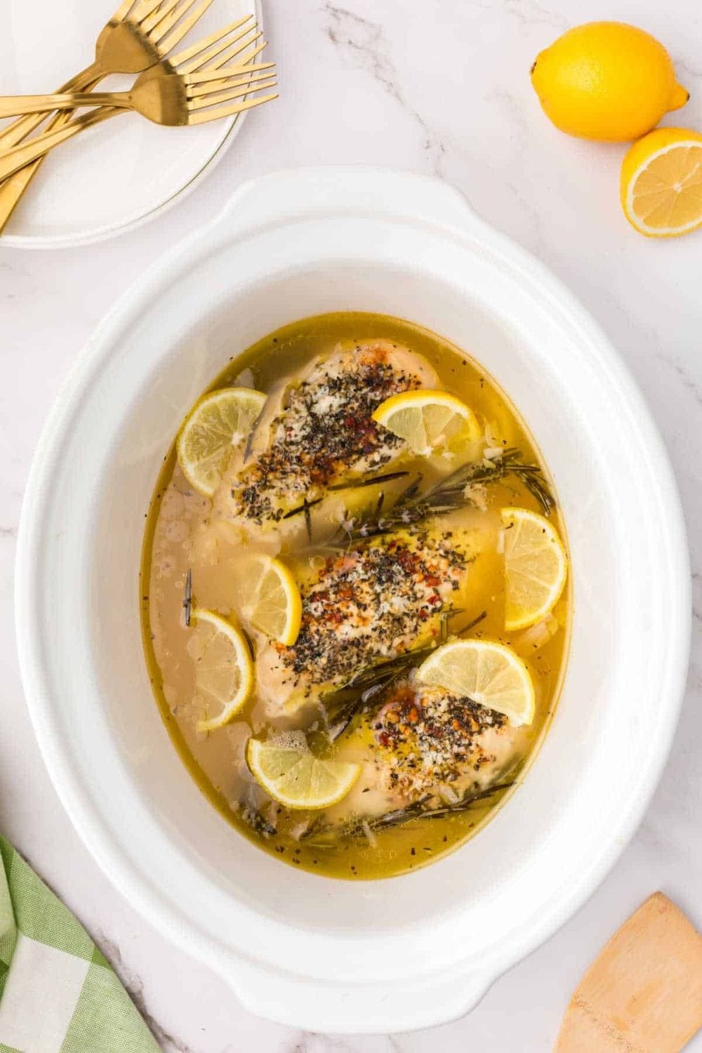 Crockpot Lemon Butter Garlic Chicken