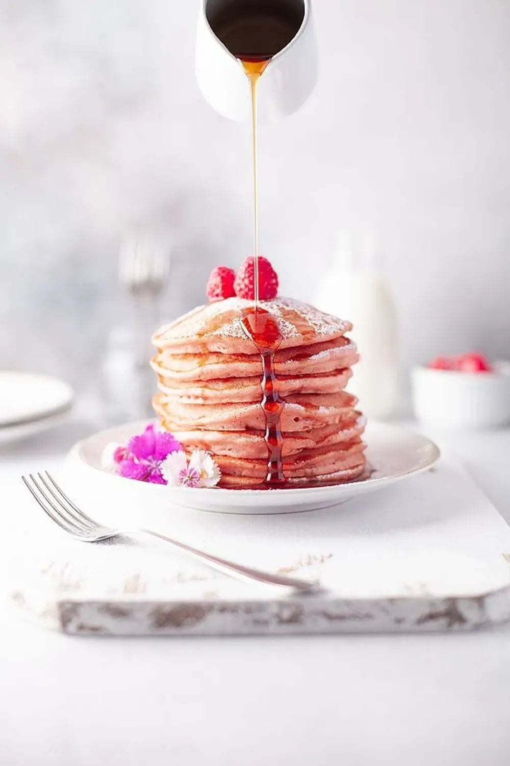 Fluffy Pink Pancakes