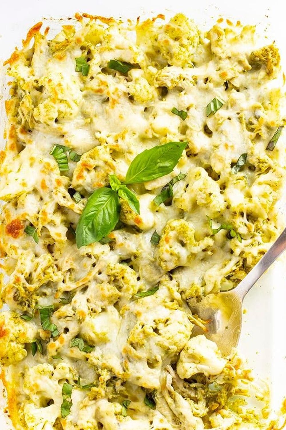 Keto Chicken & Pesto Cauliflower Casserole