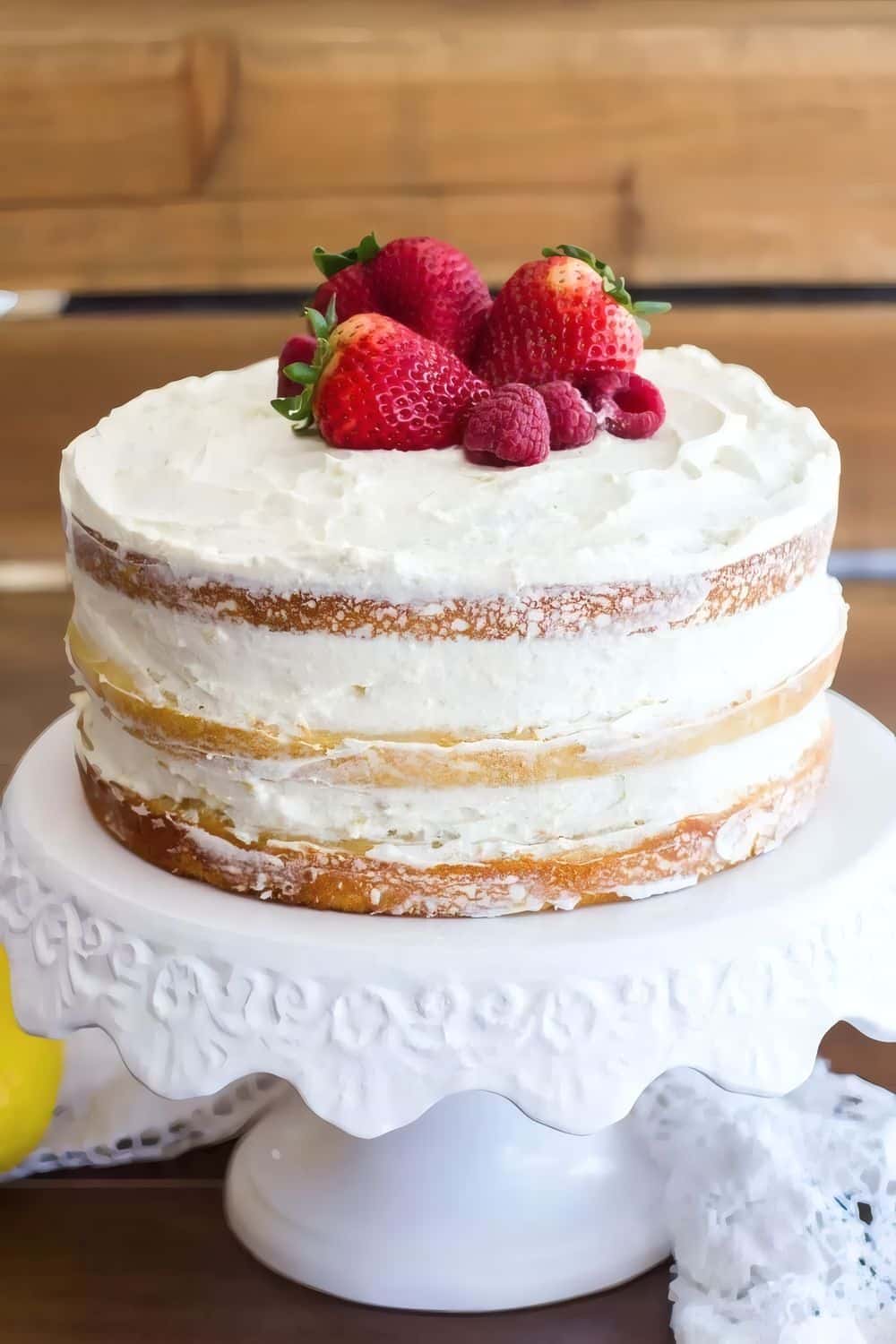 Berry Vanilla Naked Cake with Lemon Whipped Cream