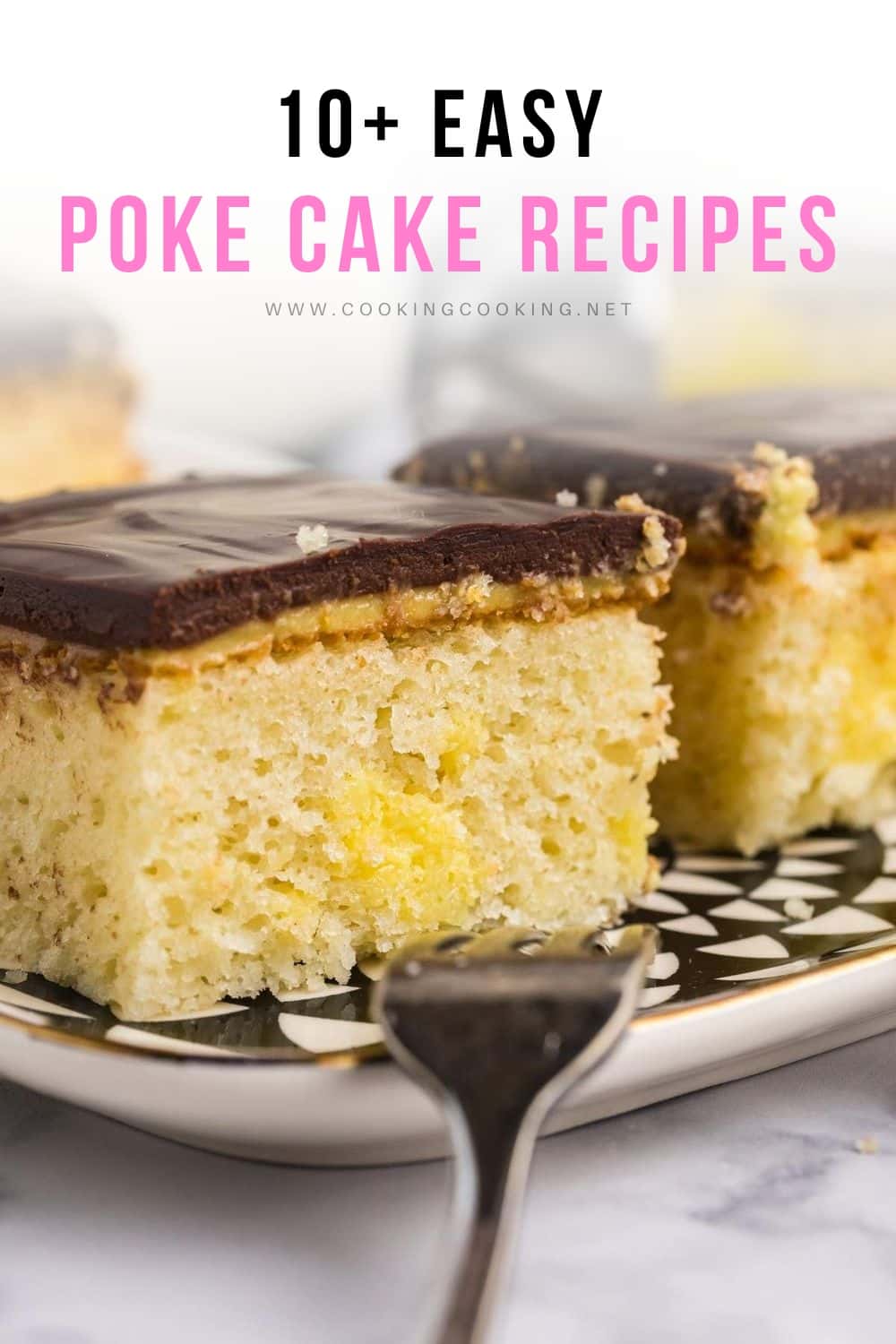 Boston Cream Poke Cake