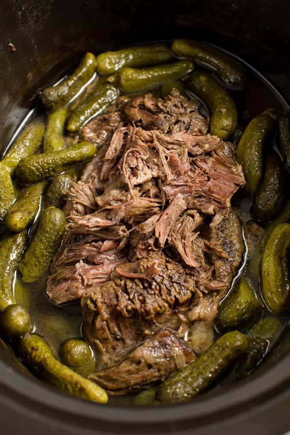 Slow Cooker Dill Pickle Roast Beef