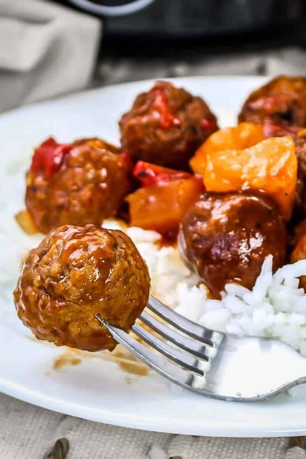 Slow Cooker Hawaiian Meatballs